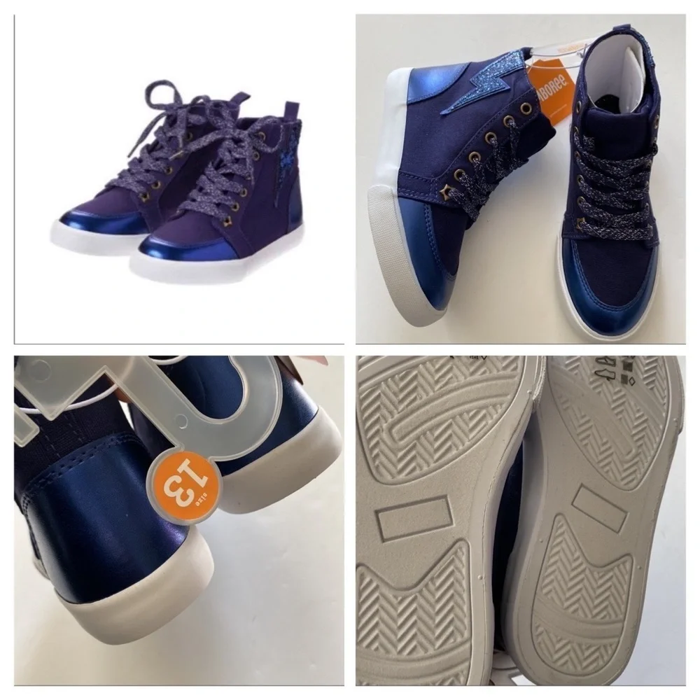 Brand New Gymboree Cosmic Club Blue  High Tops Sneakers  Boys Size 2
